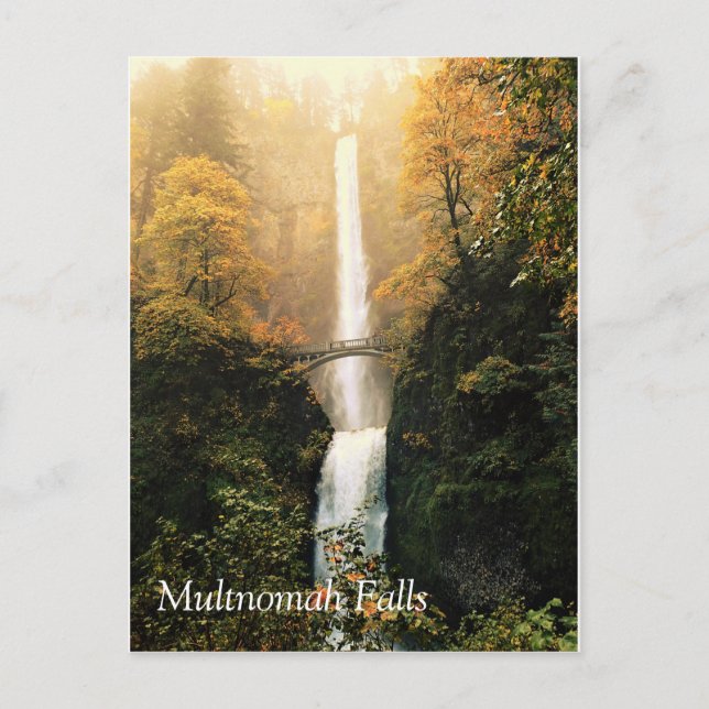 Carte Postale Automne à Multnomah Falls, OU (Devant)