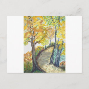 Carte Postale Automne Arbre d'automne Feuille Destin de peinture