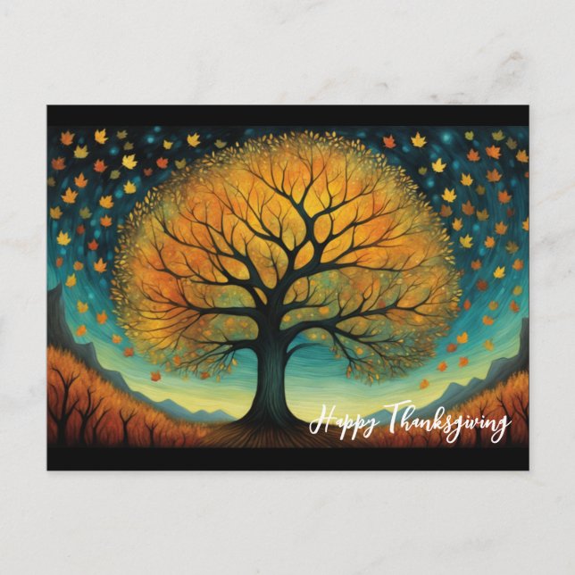 Carte Postale Automne Arbre Vacances Automne Thankgiving (Devant)