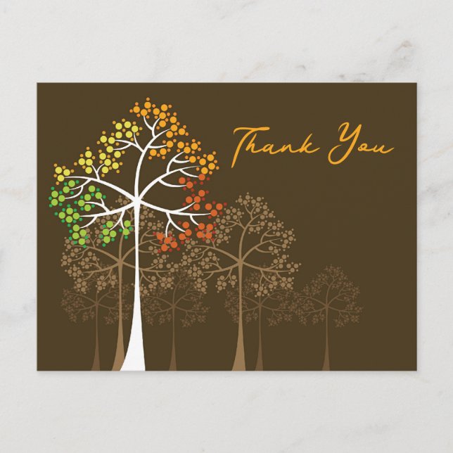 Carte Postale Automne Arbres d'automne Rustique Custom Merci Car (Devant)
