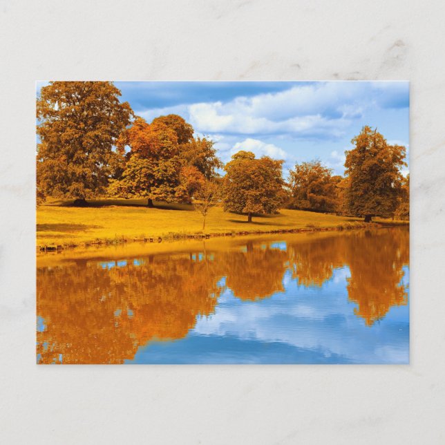 Carte Postale Automne au bord du lac (Devant)