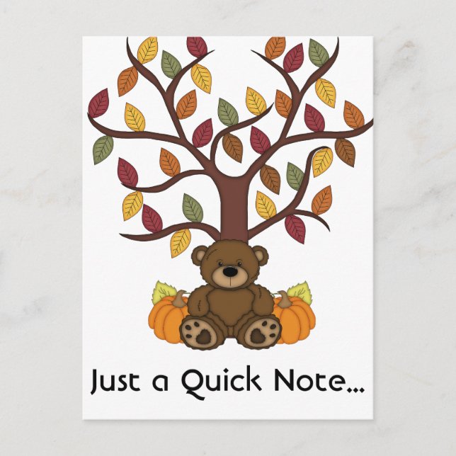 Carte Postale Automne automne conception ours (Devant)
