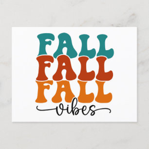 Carte Postale Automne Automne Vibes Automne Calligraphie Script