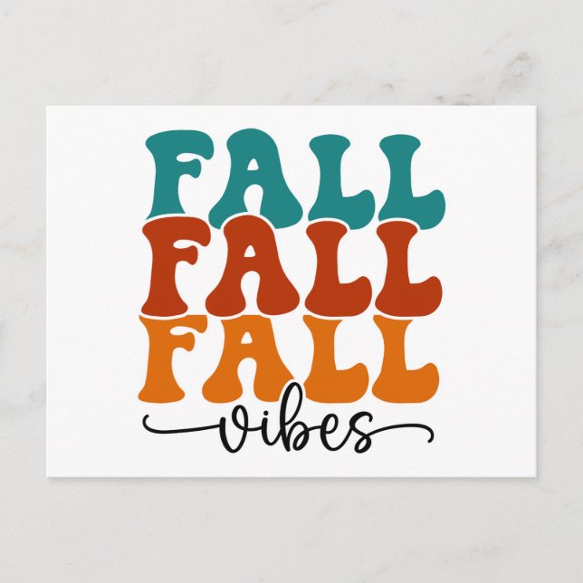 Carte Postale Automne Automne Vibes Automne Calligraphie Script (Devant)