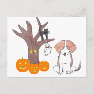 Carte postale Automne beagle