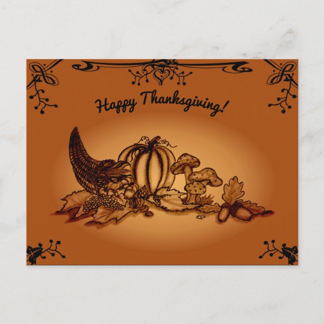 Carte Postale Automne, Bon thanksgiving ! (Devant)