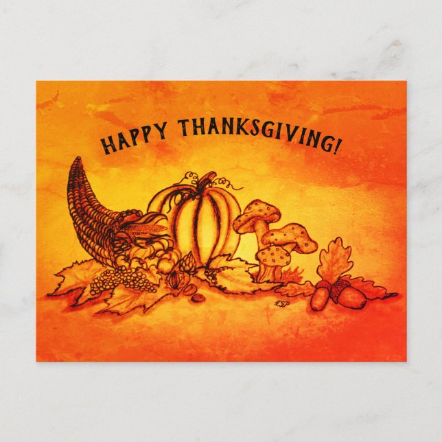 Carte Postale Automne, Bon thanksgiving ! (Devant)