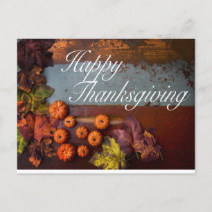 Carte Postale Automne Bon thanksgiving rustique Joli Feuille