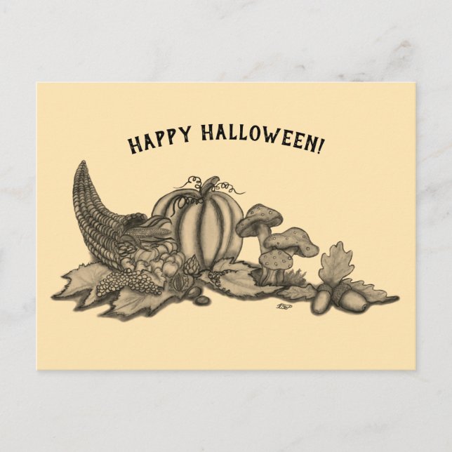 Carte Postale Automne, Bonne Halloween ! (Devant)