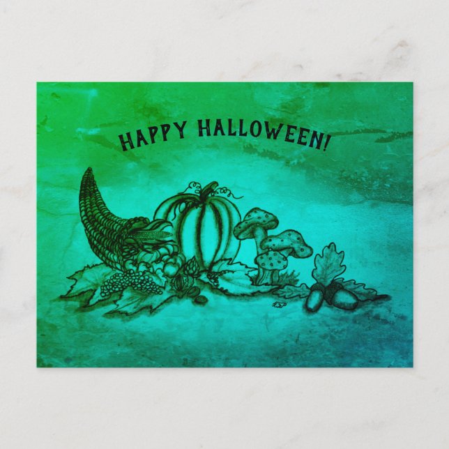 Carte Postale Automne, Bonne Halloween ! (Devant)