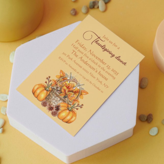 Carte Postale Automne Citrouille Harvest Thanksgiving Dîner Holi (Créateur téléchargé)