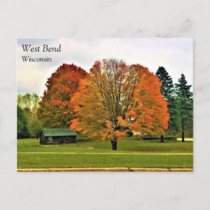 Carte Postale Automne en West Bend, Wisconsin Postcard