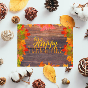 Carte Postale Automne Feuilles D'Automne Sur Le Bon thanksgiving