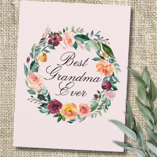 Carte Postale Automne Fleur Rose Fleur Floral Wreath Best Grand-