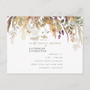 Carte Postale Automne Foliage Rustique Bridal Showeuse Invitatio