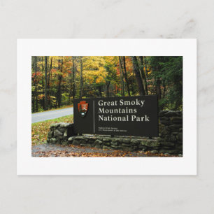 Carte Postale Automne Great Smoky Mountains Panneau d'entrée