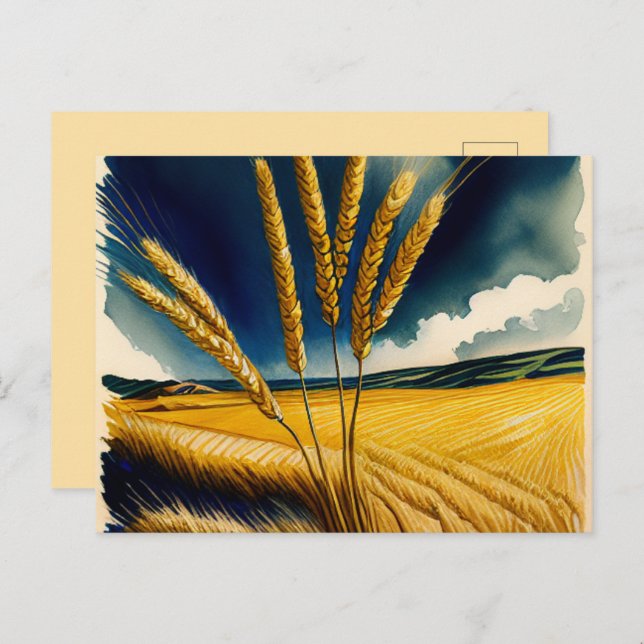 Carte postale Automne Harvest Prairie Gold (Devant / Derrière)