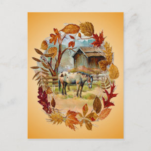 Carte Postale AUTOMNE LEAVES & APPALOOSA par SHARON SHARPE