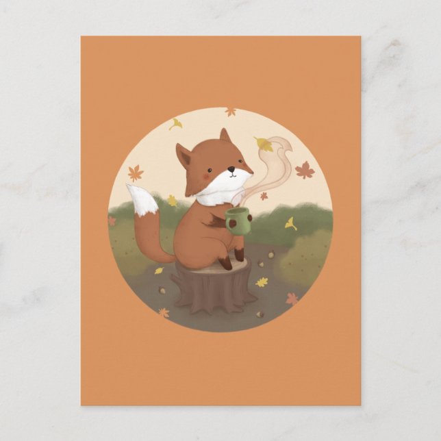 Carte Postale Automne magnifique : Fox (Devant)