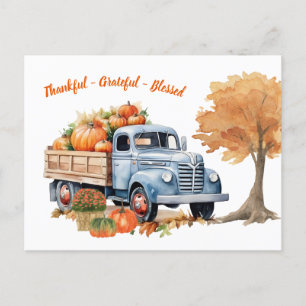 Carte Postale Automne moderne Citrouille d'automne Thanksgiving