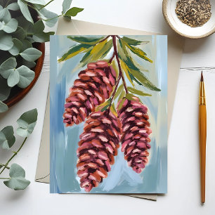 Carte Postale Automne Pinecones Aquarelle automne