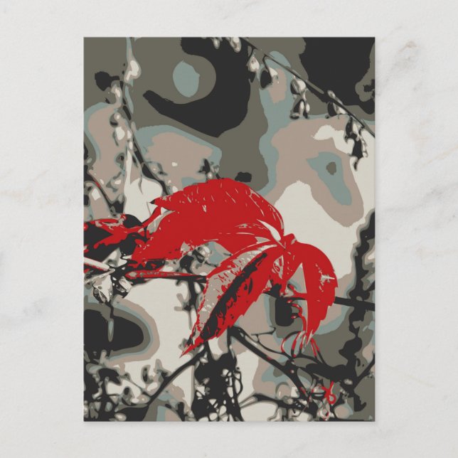 Carte Postale Automne Rouge (Devant)