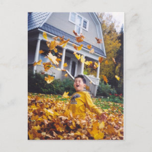 Carte Postale Automne Se souvenir quand les feuilles jouaient