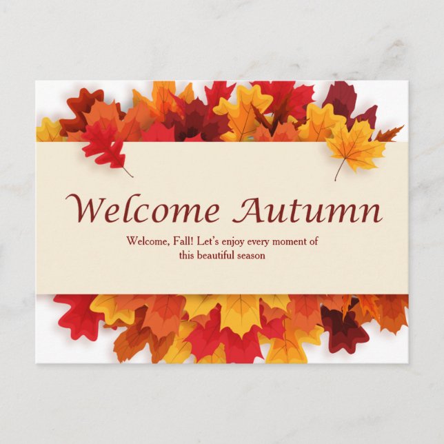 Carte postale Automne simple d'accueil jaune et or (Devant)