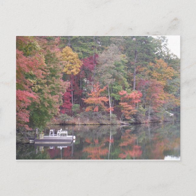 Carte Postale Automne sur un lac plus petit, lac Arrowhead (Devant)