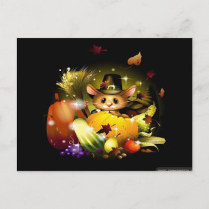 Carte Postale Automne Thanksgiving Whimsical Elégant Moderne Cut
