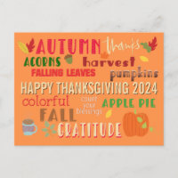 Automne WordArt Motif Bon thanksgiving 2024