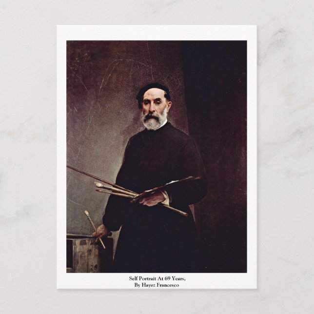Carte Postale Autoportrait À 69 Ans, Par Hayez Francesco (Devant)