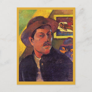 Carte Postale Autoportrait au chapeau, Paul Gauguin,