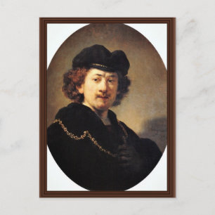 Carte Postale Autoportrait Avec Beret Et Chaîne D'Or [1].