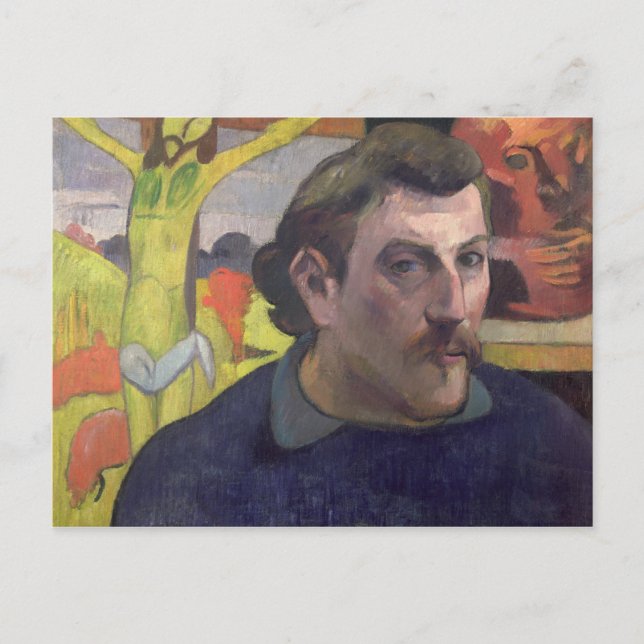 Carte Postale Autoportrait avec le Christ jaune, 1890 (Devant)