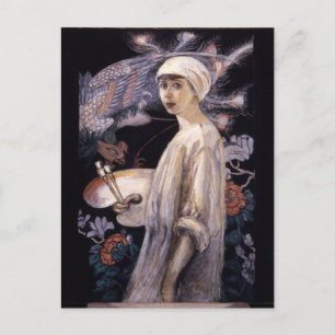 Carte Postale Autoportrait avec oiseaux paradisiaques par Stetth