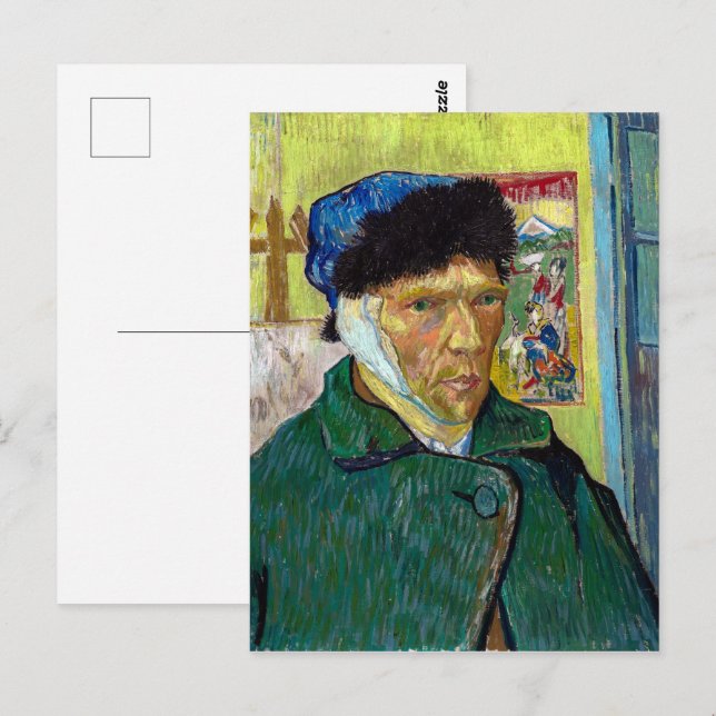 Carte Postale Autoportrait avec oreille déchaînée | Van Gogh | (Devant / Derrière)