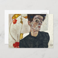 Autoportrait avec Physalis | Egon Schiele |