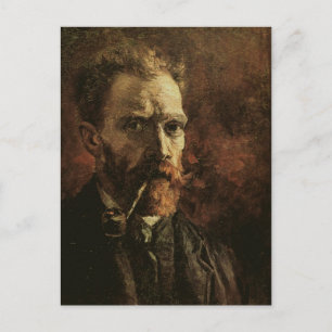 Carte Postale Autoportrait avec tuyau, Van Gogh Art