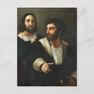 Carte Postale Autoportrait avec un ami de Raphael