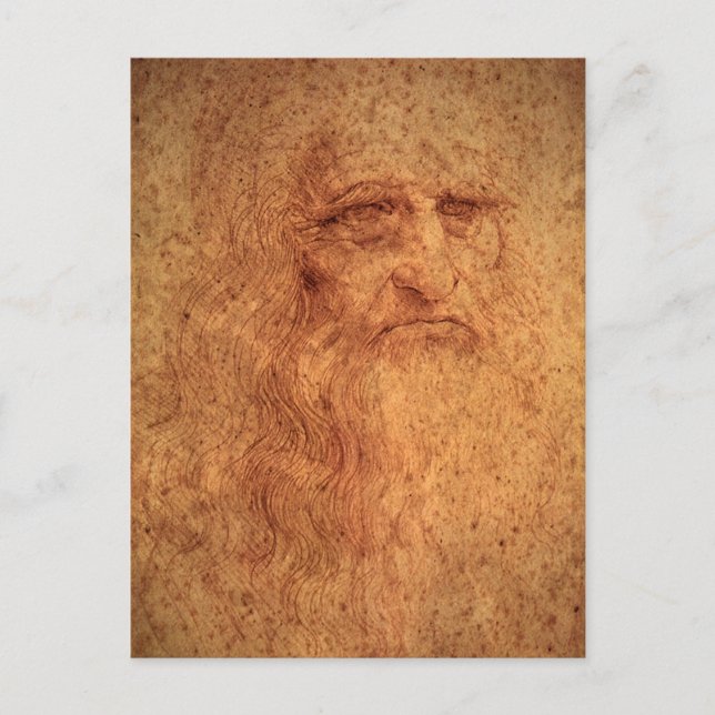 Carte Postale Autoportrait de Léonard de Vinci, Art Renaissance (Devant)