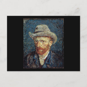 Carte Postale Autoportrait de Van Gogh avec Casquette gris