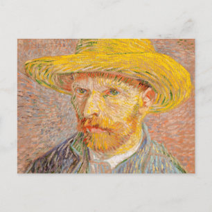 Carte Postale Autoportrait de Vincent Van Gogh avec chapeau de p