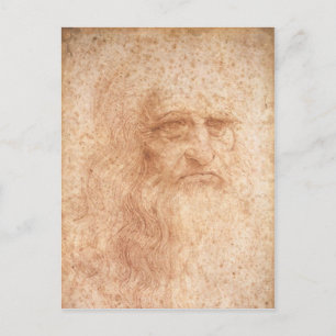 Carte postale autoportrait Leonardo da Vinci