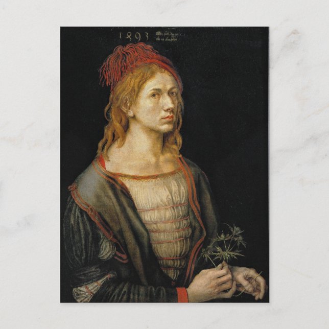 Carte Postale Autoportrait par Albrecht Durer 1493 (Devant)