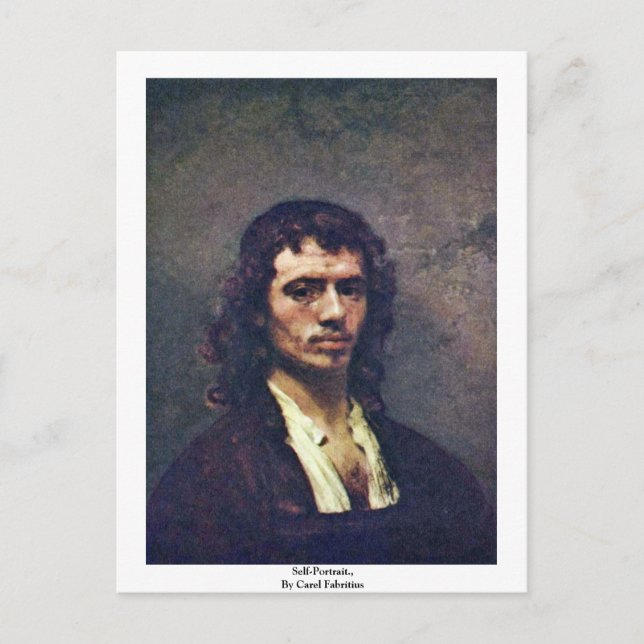 Carte Postale Autoportrait., Par Carel Fabritius (Devant)