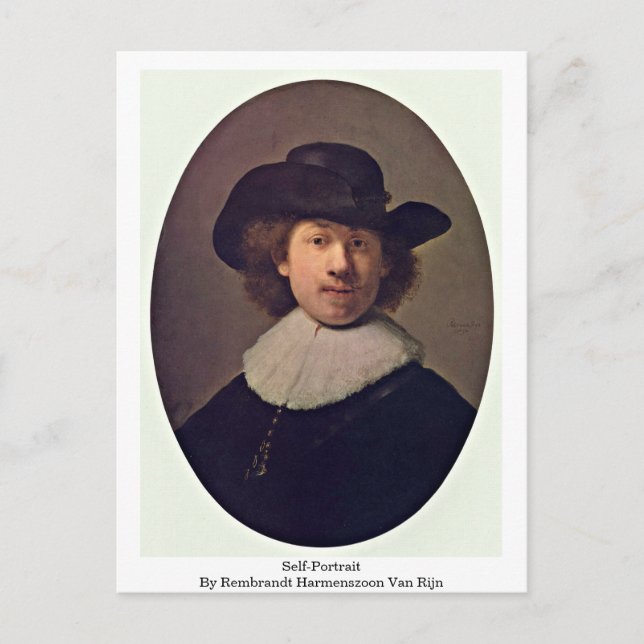 Carte Postale Autoportrait Par Rembrandt Harmenszoon Van Rijn (Devant)