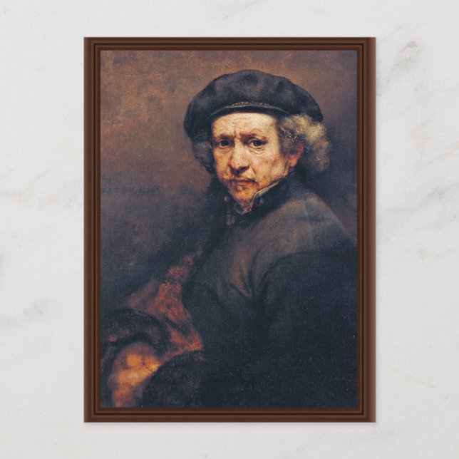Carte Postale Autoportrait, par Rembrandt (la meilleure qualité) (Devant)