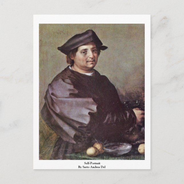 Carte Postale Autoportrait Par Sarto Andrea Del (Devant)