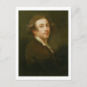 Carte Postale Autoportrait, regard sur l'épaule droite (huile su